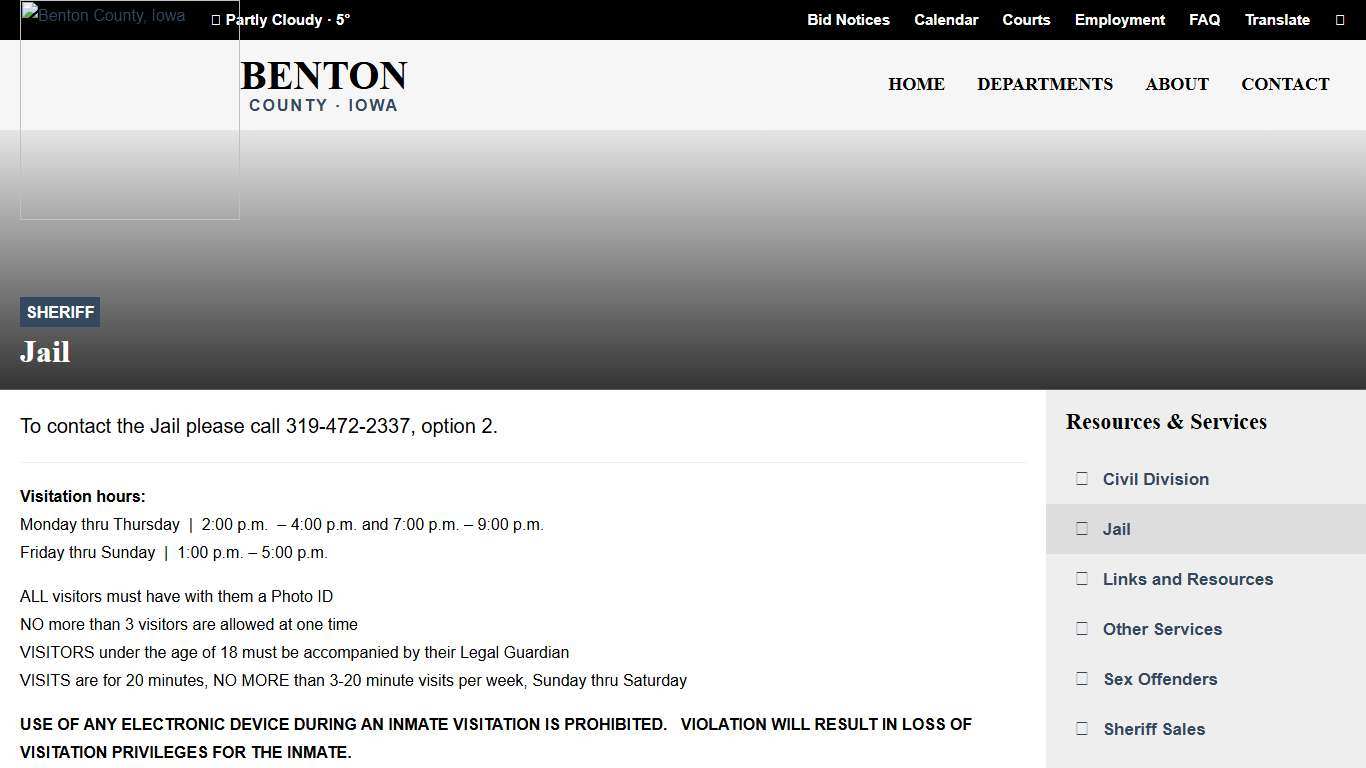 Jail - Sheriff's Office - Benton County Government - Iowa