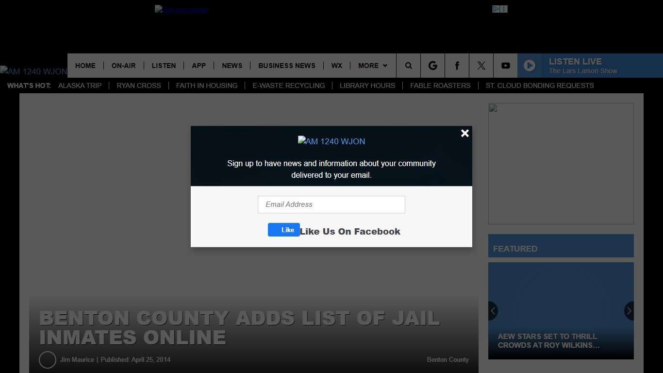 Benton County Adds List Of Jail Inmates Online